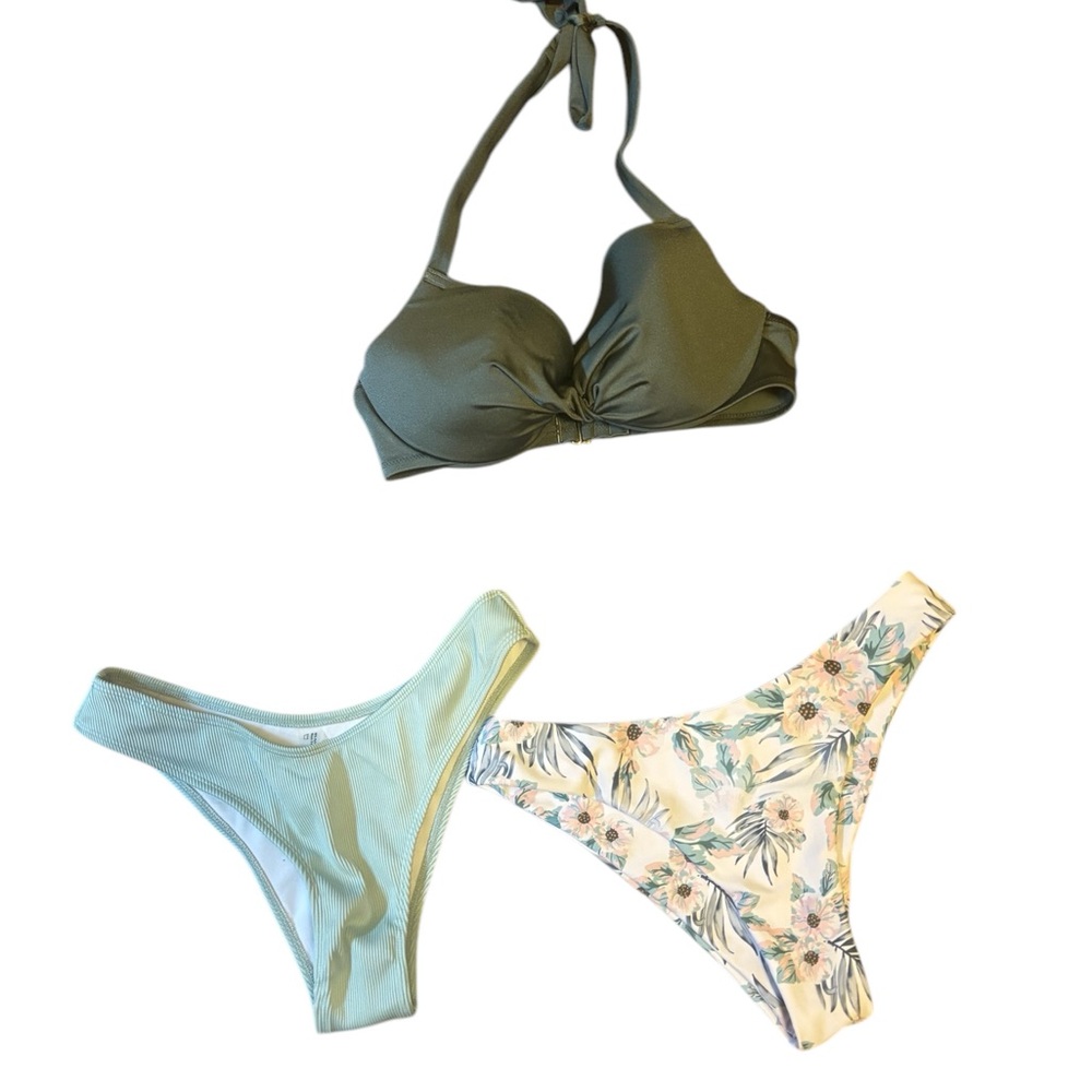 H&M Green Bikini Top and Shein bottoms